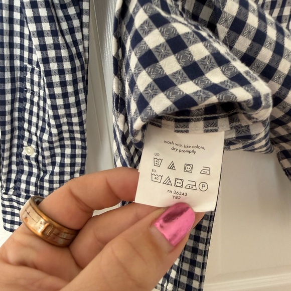 Michael Kors Navy and White Checkered Shirt - Picture 5 of 6